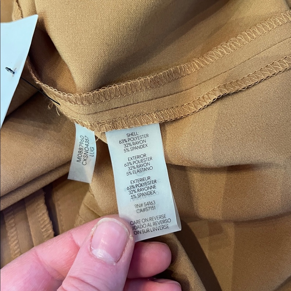 Calvin Klein Tan Sleeveless Button-Front Shirtdress with Belt - Picture 6 of 7